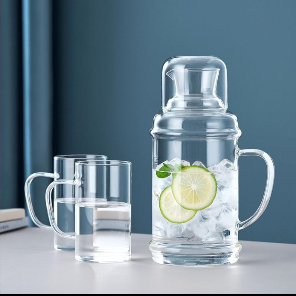 家用复古大容量凉水壶水杯耐高温耐热玻璃水壶水杯套装凉水壶玻璃香缤