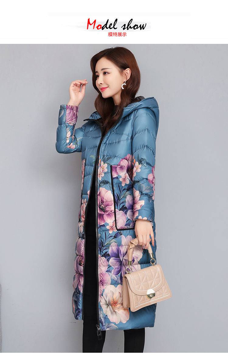 恒源祥反季节羽绒服女轻薄中长款过膝2021花色中年宽松女式女生冬装冬