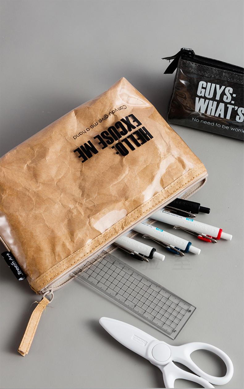 败家实验室fine杜邦纸大容量pvc多功能笔袋学生防水收纳包文具正三角