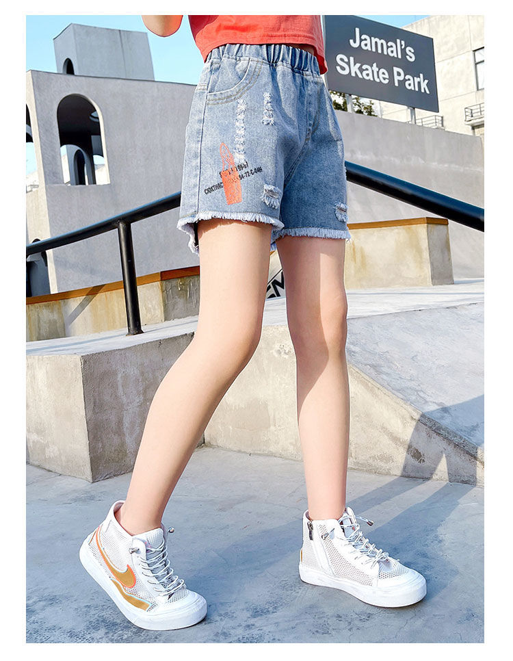 艾诺轮女童短裤外穿夏7-12岁初中生女孩夏装洋气韩版中大童学生夏季