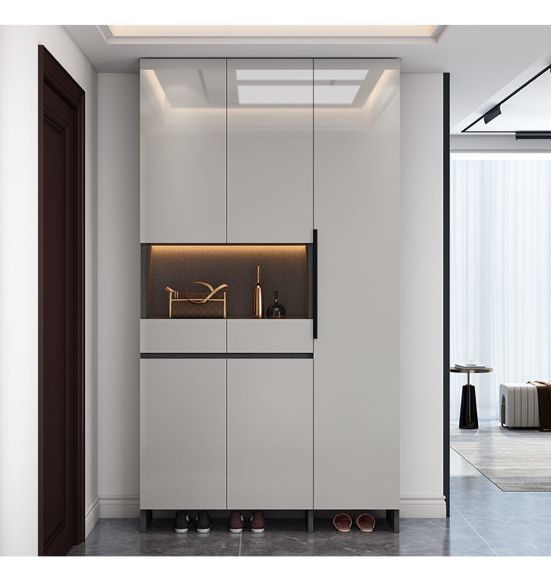 樾安聚2022新款定制鞋柜家用门口玄关收纳柜一体简约轻奢实木大容量高