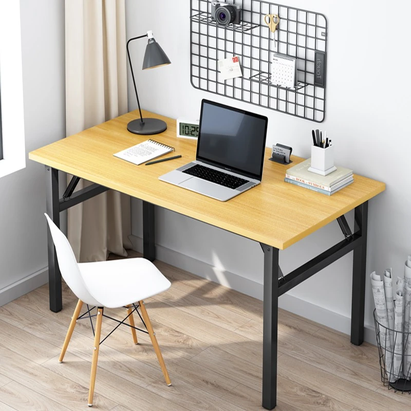 Workers Go To The Folding Table, Fold Up Office Desk And Chair
