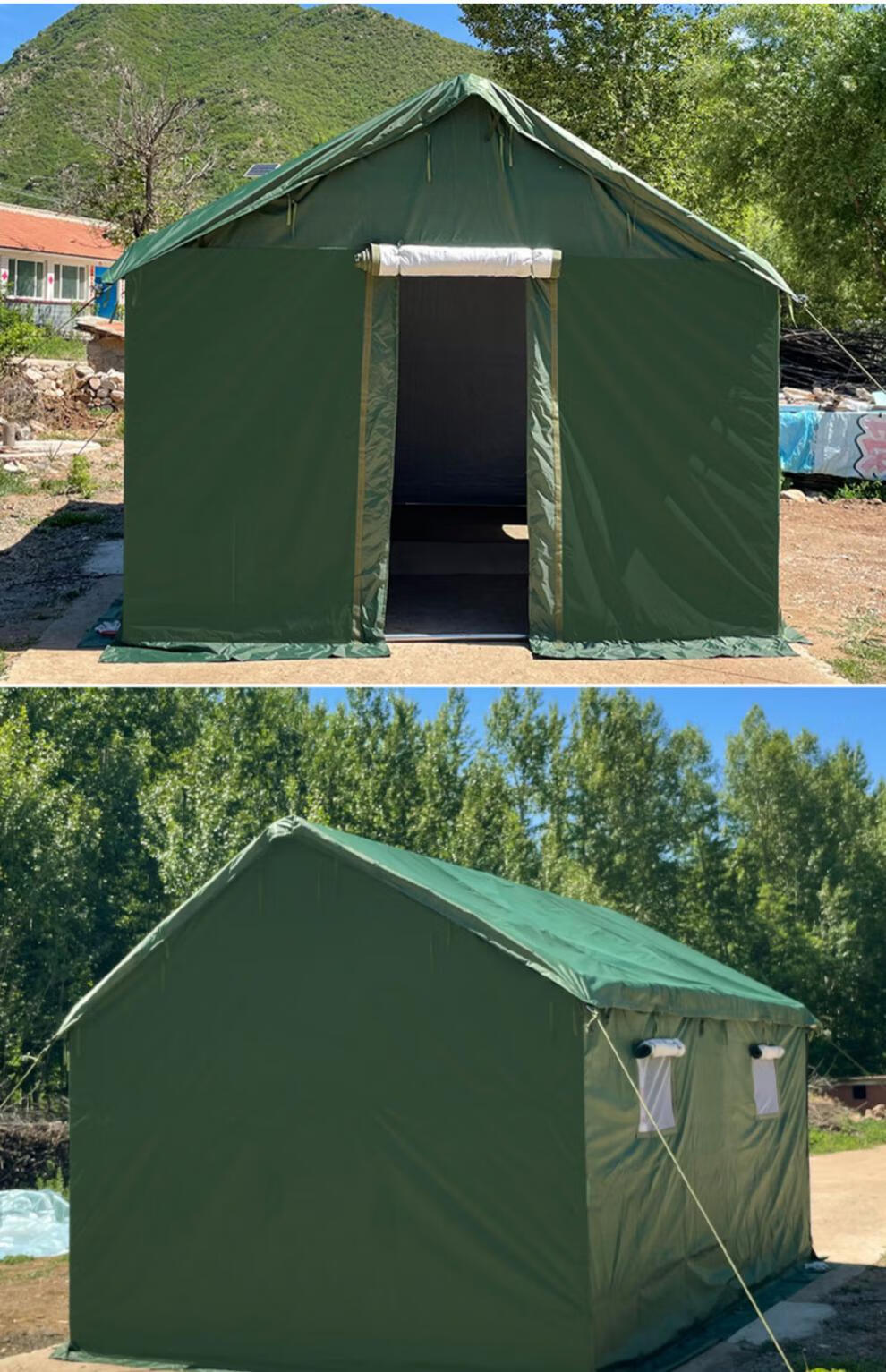 工地帐篷住人工程工地民用住人养蜂帆布帐篷防雨防风野外保暖加棉救灾
