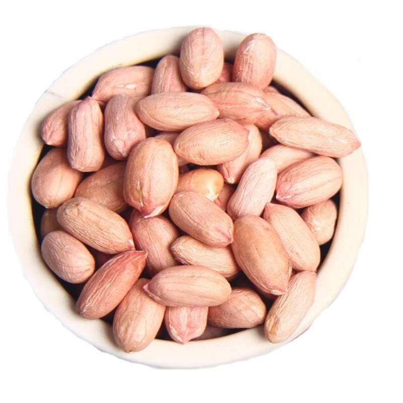 2021年新鲜5斤白皮花生米农家自种白沙粉红皮花生仁榨油下酒500g