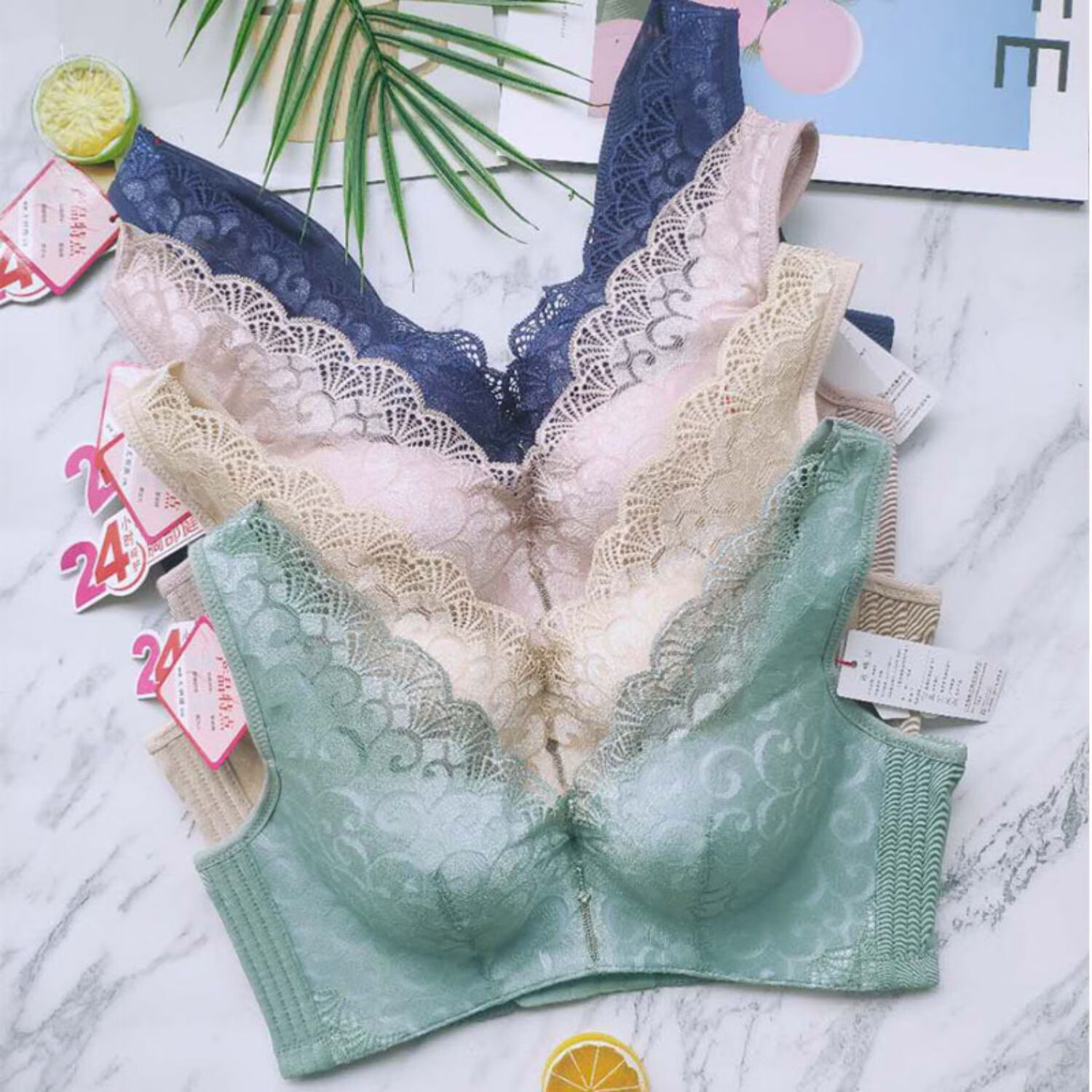 珠密琪文胸内衣2544杯夏薄款收副乳无钢圈聚拢背心式女文胸调整内衣