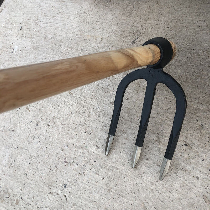 军印淬火农用三齿叉锄锄头耙子实木长柄农具松土种花种菜翻地 1.