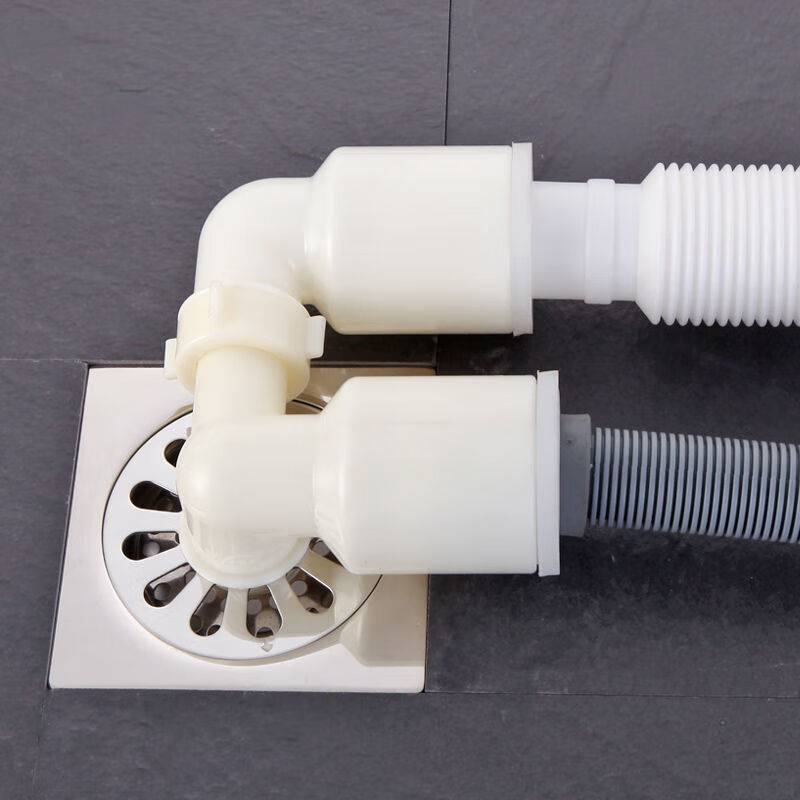 洗衣机排水管地漏接头下水道三头双通二合一三通口防反水溢水503双弯