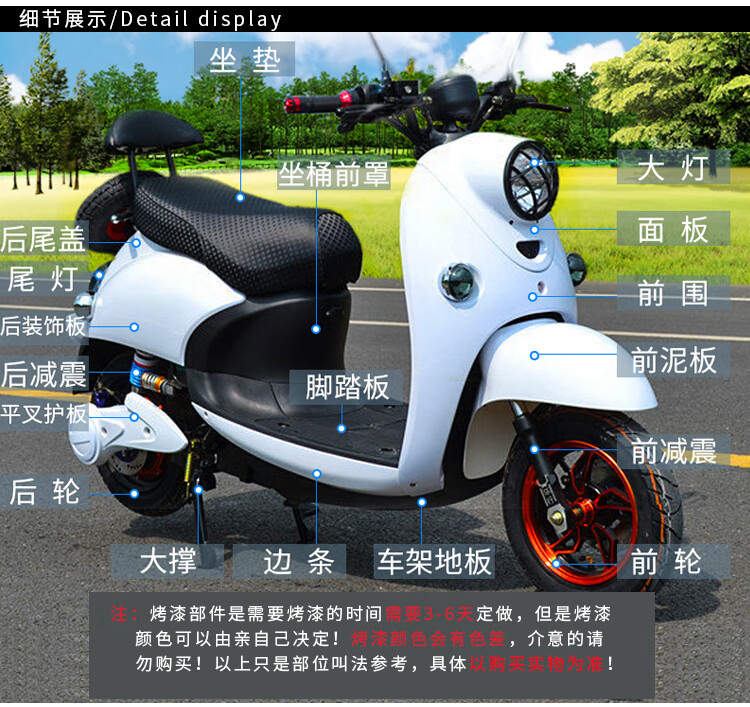 小艺欧版小龟王电动车外壳摩托车小绵羊全套烤漆件pp黑件塑料壳配件后