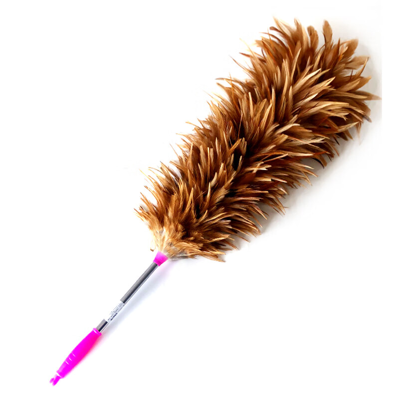 鸡毛毯纯手工真鸡毛掸子家用除尘禅子可伸缩车用加厚打扫灰尘毯子 110