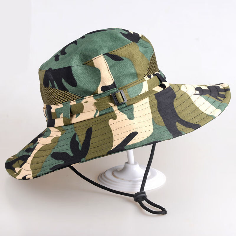 新品儿童迷彩帽儿童迷彩帽子军帽男童夏季军训户外防晒渔夫帽亲子款大