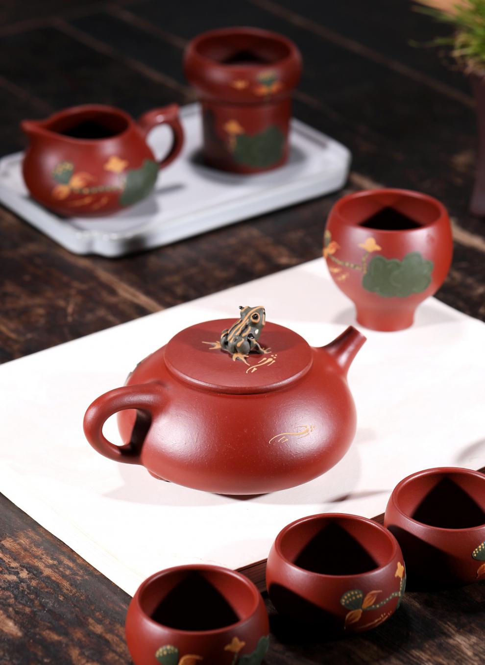 宜兴正宗原矿紫砂壶名家手工品质大红袍泡茶壶荷塘月色功夫茶壶茶具