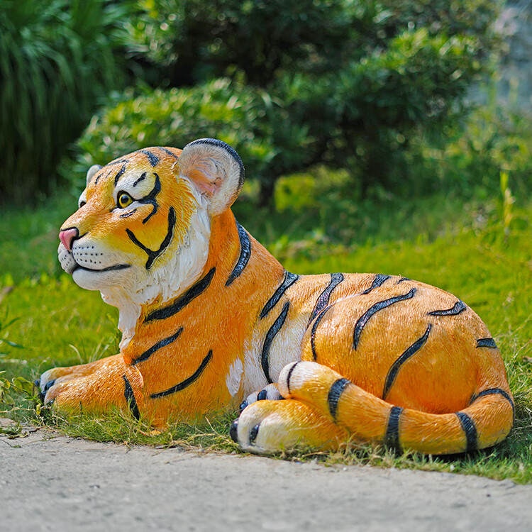 户外仿真大老虎雕塑动物模型装饰园林景观摆件草坪景区假道具摆设中号