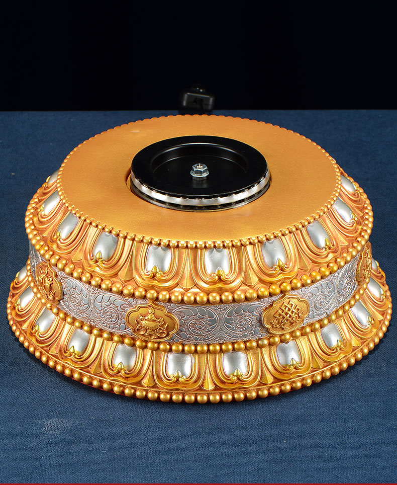 2022新款五行转经轮 电动转经轮 西藏转金轮树脂雕刻六字真言家用转经