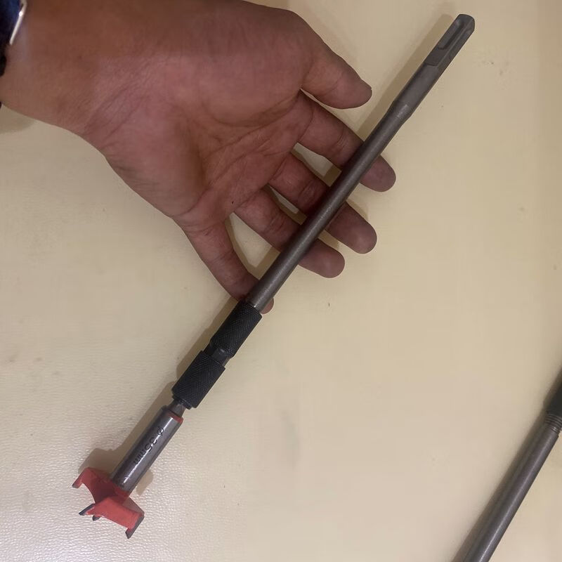 电锤木工开孔器加长螺纹木开钻头加长柄深孔钻加气块开孔器 20公分