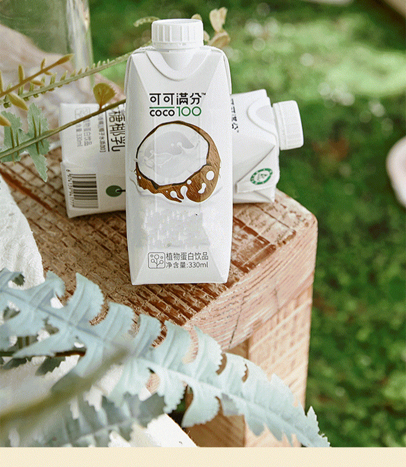 可可满分椰乳330ml*3瓶装椰汁奶生榨椰子汁饮品 无蔗糖椰乳330ml*3