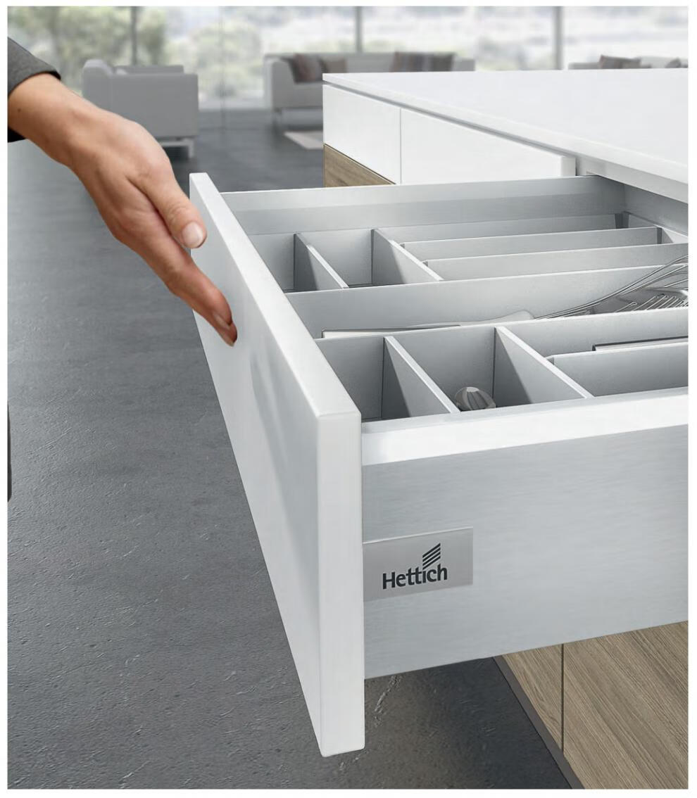海蒂诗滑轨阻尼德国hettich海蒂诗v6全拉反弹托底轨道承重滑轨橱柜