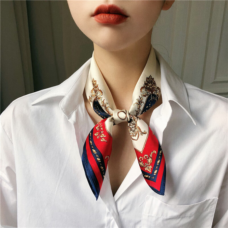 科蒂尼塔品牌小丝巾女桑蚕丝真丝方巾秋冬季领巾丝绸女百搭围巾女