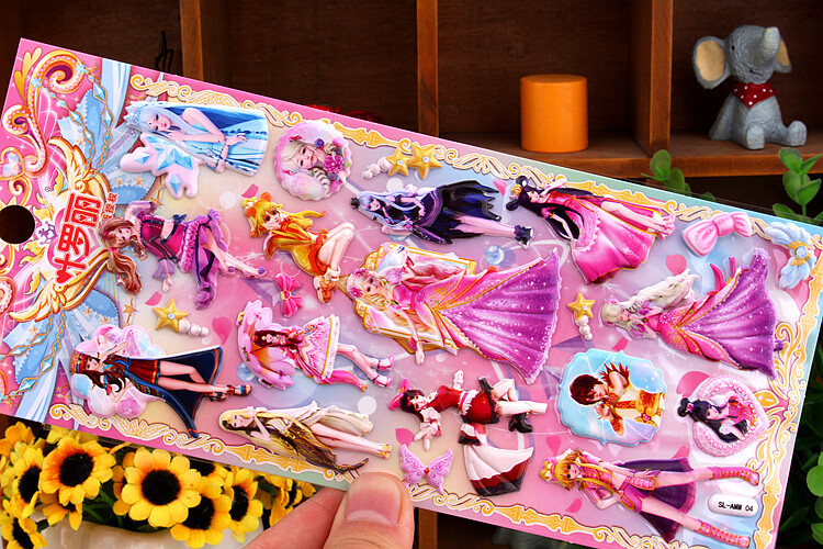 精灵梦叶罗丽可爱女孩公主立体卡通贴画sticker儿童奖励粘贴纸 叶罗丽