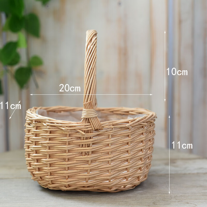 花篮筐花篮篮子藤编编织花盆手提插花竹编小装饰花筐草编篮提篮儿童