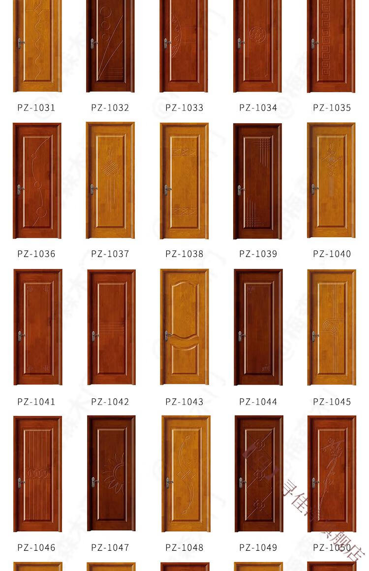 全纯原木橡胶木平开烤漆套装室内简约房间门全屋定制 橡木a款【图片