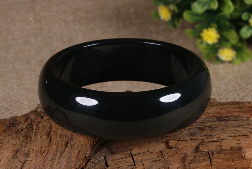 ck缅甸翡翠a货手镯黑青玉墨玉女款旺夫玉手镯真玉手镯七夕情人节礼物