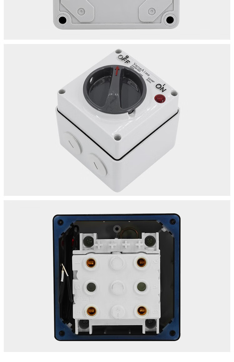lxee負荷隔離開關56sw3防水旋鈕開關三相防水開關16a20a32a63a帶指示