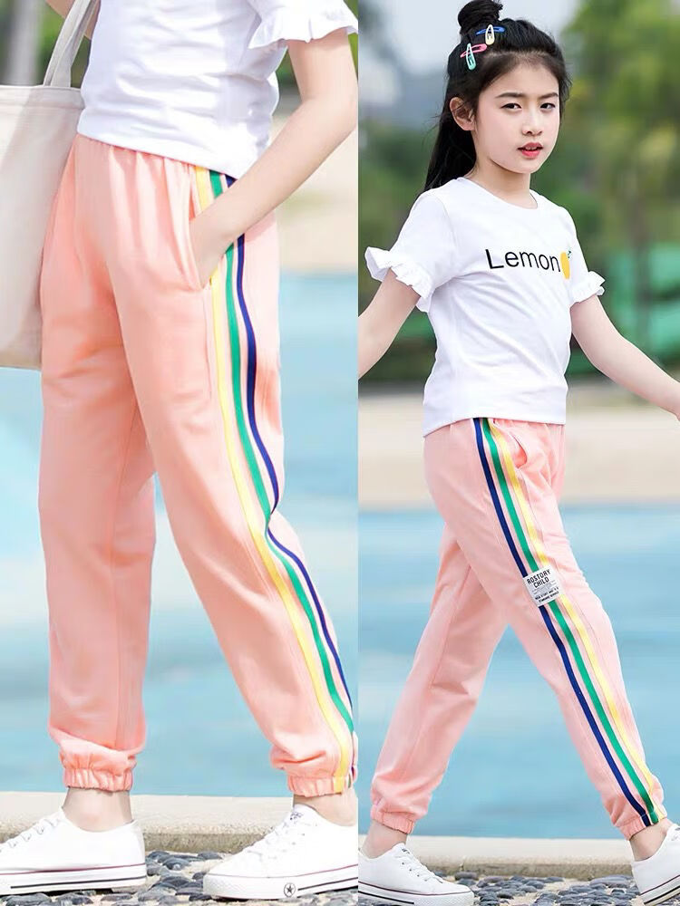 女童裤子夏季适合715岁小女孩穿的哈伦裤夏季韩版洋气儿童女休闲宽松