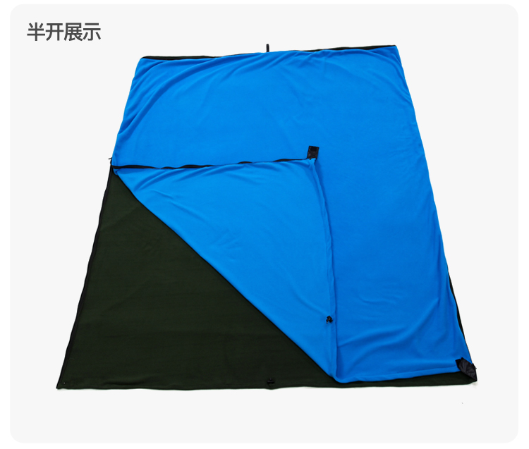 户外旅行抓绒睡袋睡袋内胆室内午休睡袋超轻便携四季通用双面浅粉色