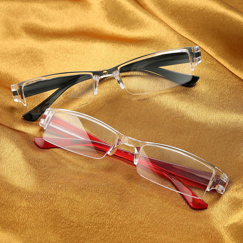 日本进口一体便携中老年人老花眼镜男女款眼镜亮黑色老花400度90岁