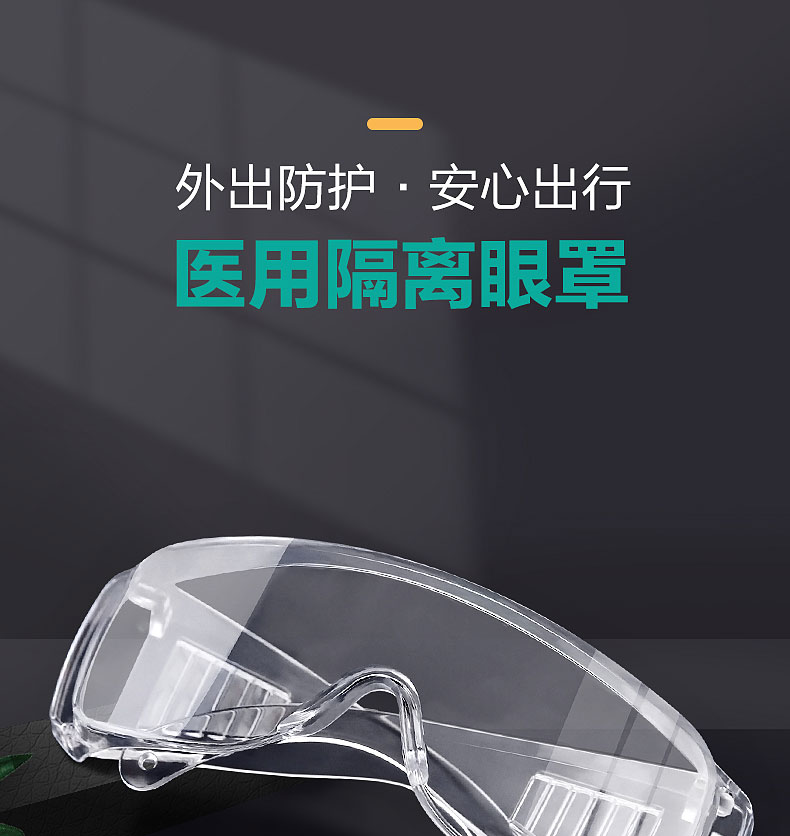 医用护目镜透明罩医护护目防护眼镜隔离面罩眼罩防雾疫情防护眼镜1副