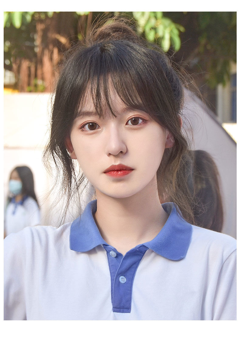 唐妮 空气刘海假发女小千代真发自然前额头顶补发片圆脸法式刘海假