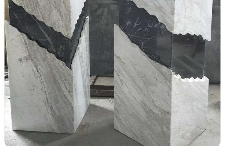 落地大理石底座基座工艺品摆件酒店样板间雕塑展示台雅士白圆柱3090cm