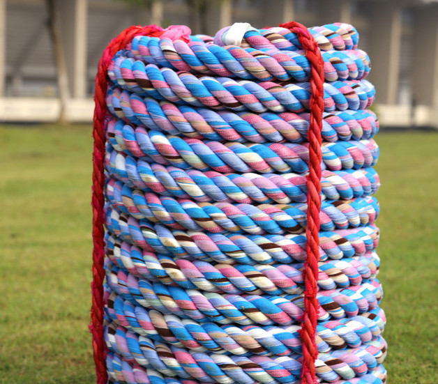 拔河绳 布料拔河绳10米15米30米棉质拔河绳子 拔河比赛专用绳 7米麻质