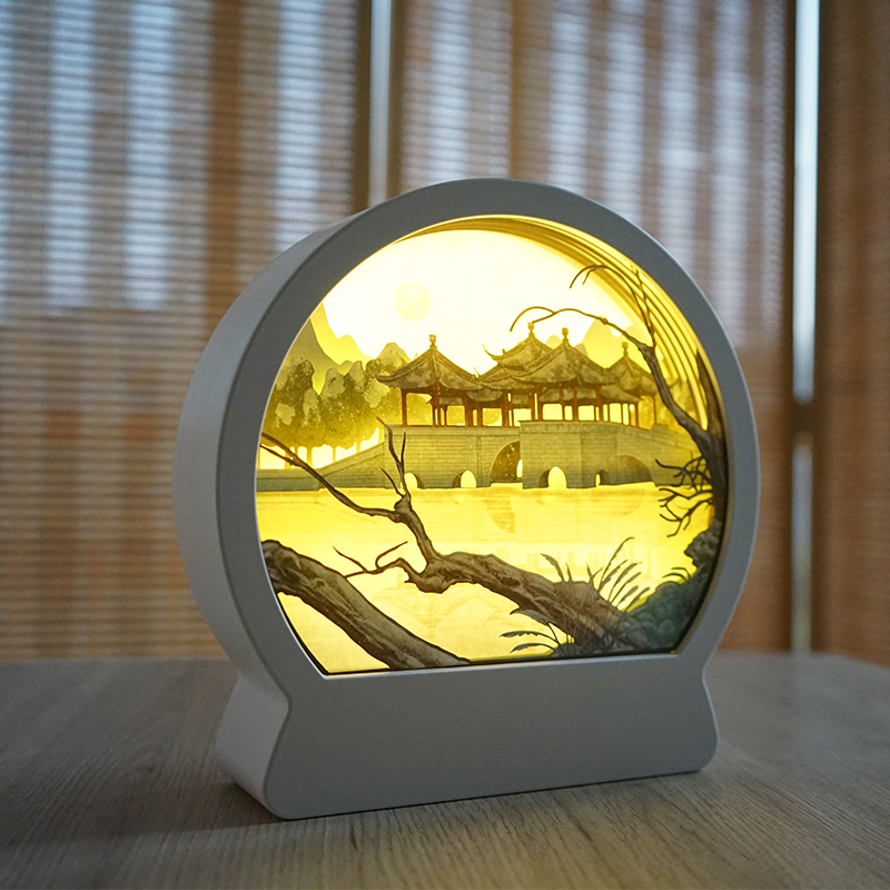 简约妮卡(jianyuenika) 故宫纸雕灯 3d立体纸雕灯光影国风台灯床头灯