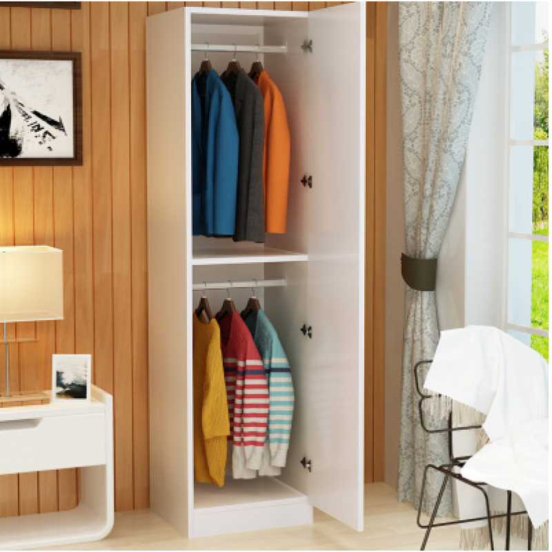 单开门衣柜阳台宿舍储物简易收纳立柜窄小橱一门美容院可定制c款白两