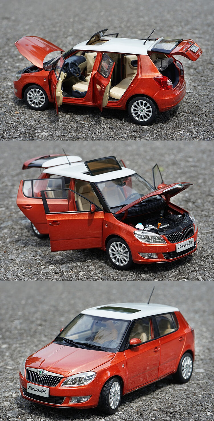 斯柯达汽车模型 1:18 上海大众 斯柯达 全新晶锐 new fabia 晶锐 合金