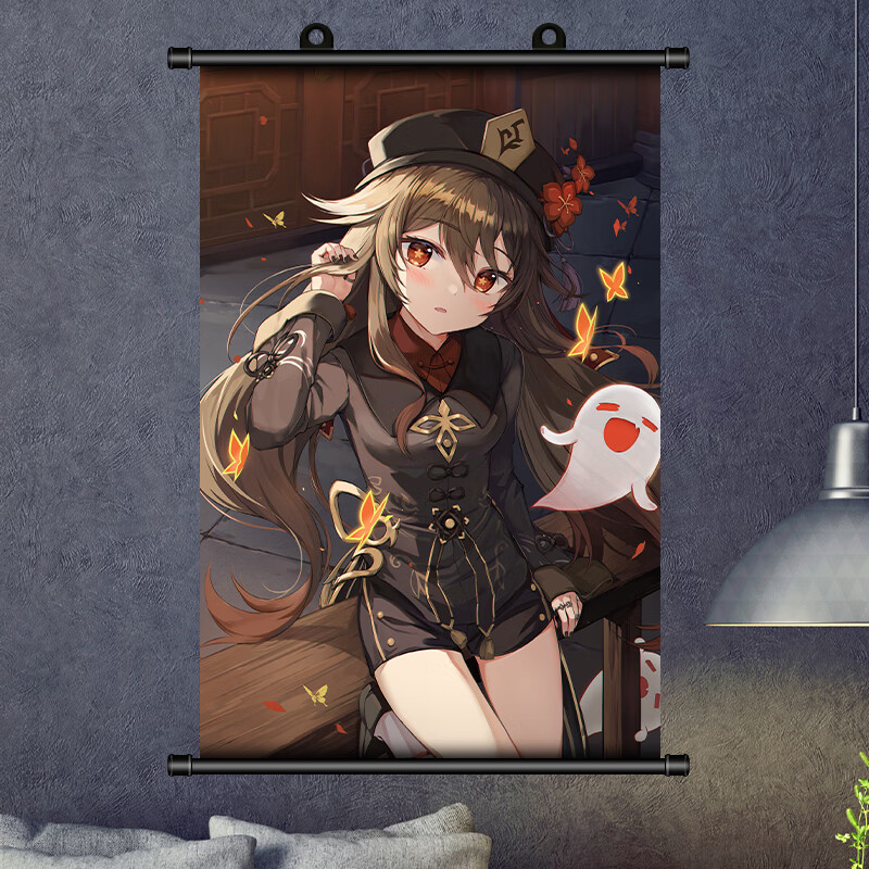 二次元挂画污 原神胡桃海报游戏动漫周边装饰卧寝室壁纸画可爱女定制