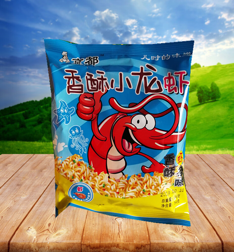 小龙虾干吃面香酥虾条味干脆面儿时的味道56克整箱50带整箱