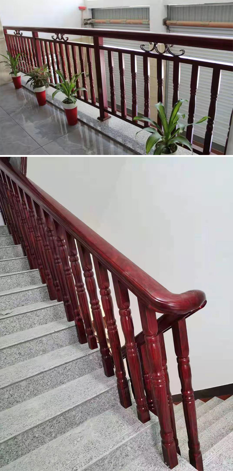 铝合金楼梯扶手室内阳台栏杆护栏铝艺防木纹楼梯扶手100系列销设计