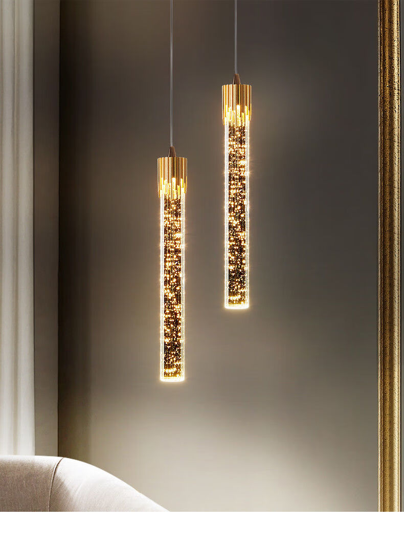 茗晶澳2021年新款气泡轻奢水晶小吊灯长线吧台橱窗酒店客厅卧室床头