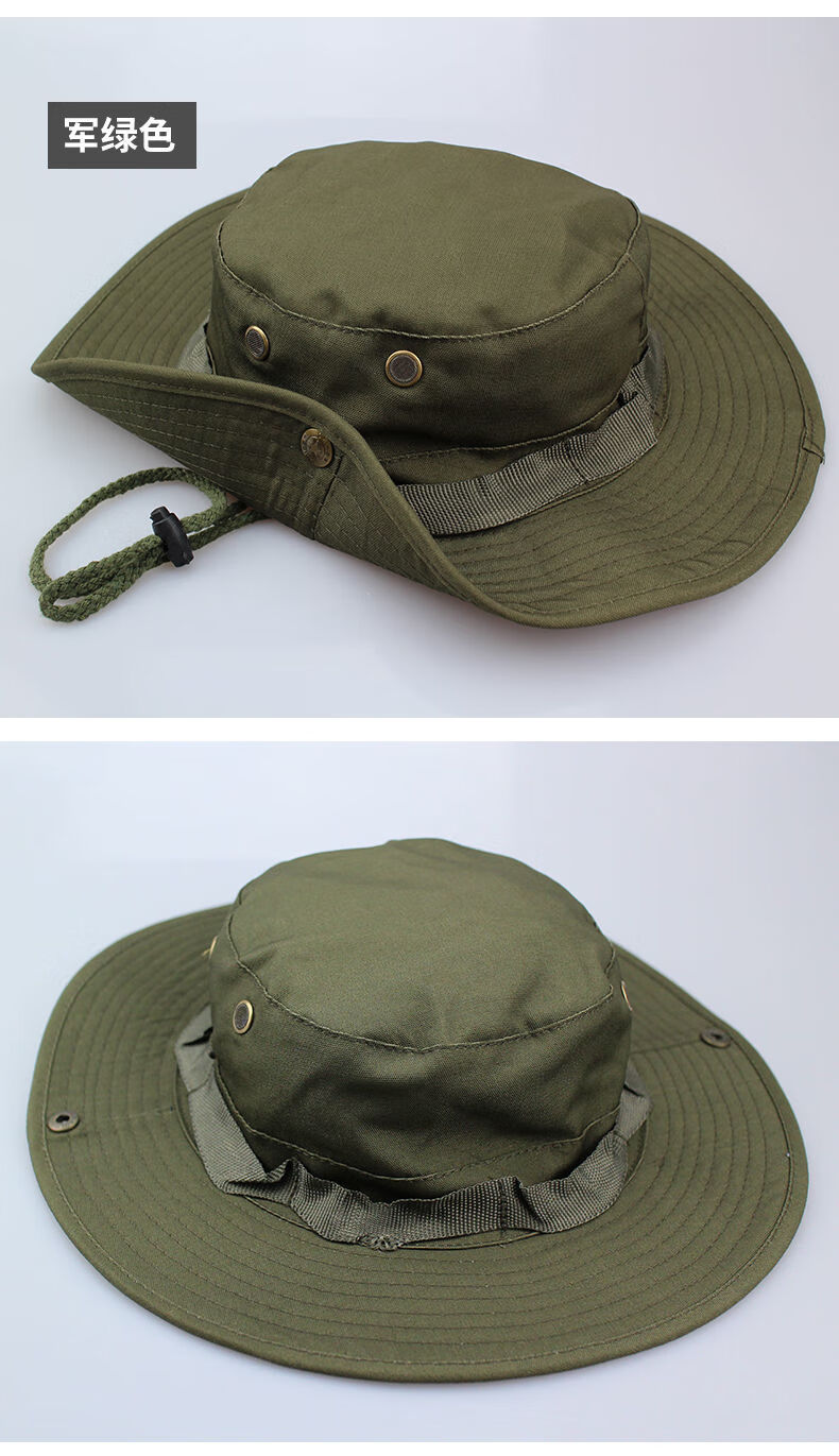 荒漠迷彩帽迷彩圆边帽夏季户外男军迷帽防晒奔尼帽钓鱼渔夫帽城市迷彩
