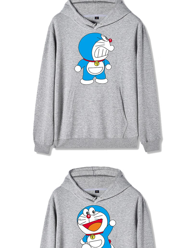 新款连帽哆啦a梦卫衣男女春秋外套薄款宽松韩版秋冬季上衣练功哆啦粉