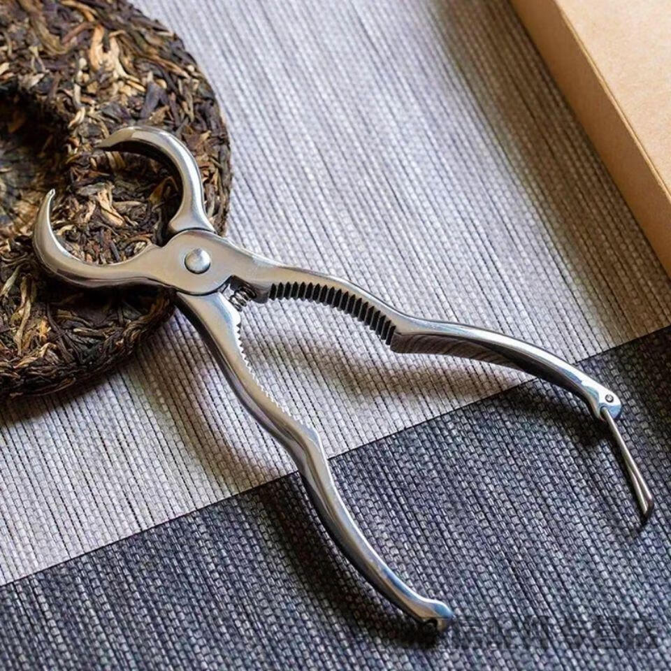高档不锈钢茶钳茶叶茶剪刀茶钳子430不锈钢银色茶钳开茶饼工具开茶砖