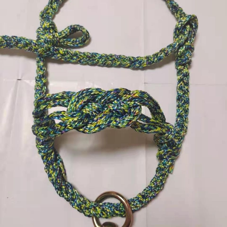 精品马龙头套 牛龙头套 纯手工编织 飞机网绳编制boussac 绿色牛龙头