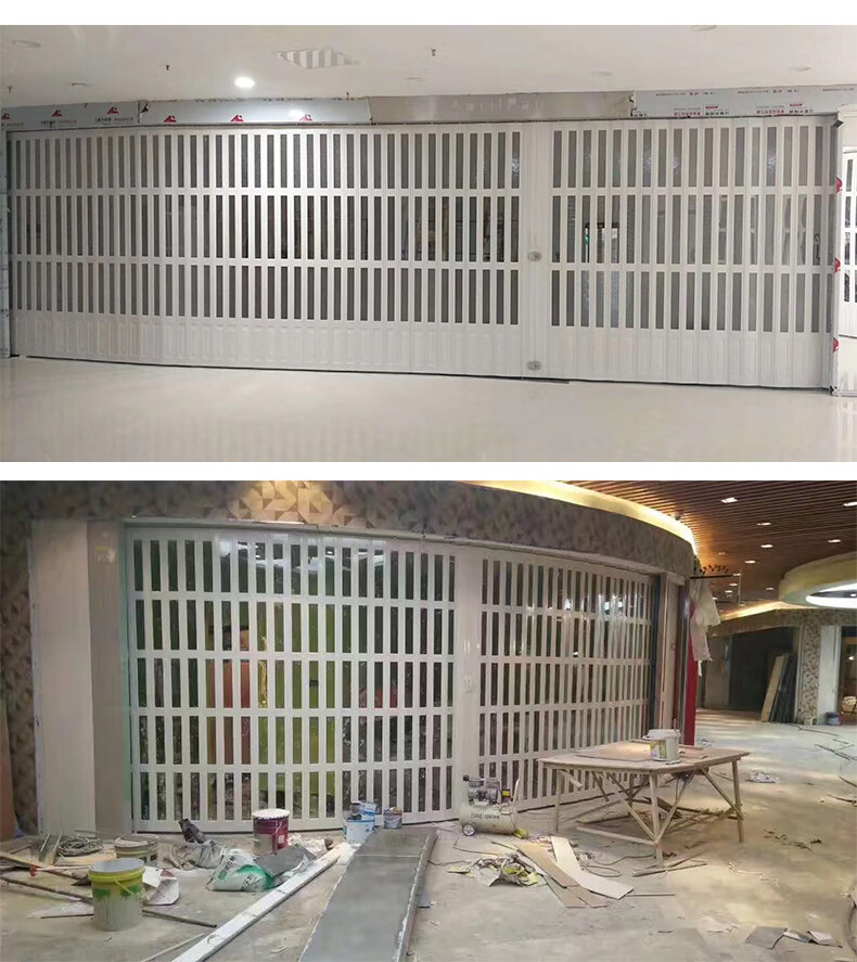 能量狐pvc折叠门推拉门定制商铺车库洗车房厨房室内简易吊轨移门3