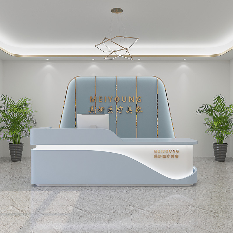 前台接待台 美容院吧台收银台烤漆简约美发店服装店服务台公司前台
