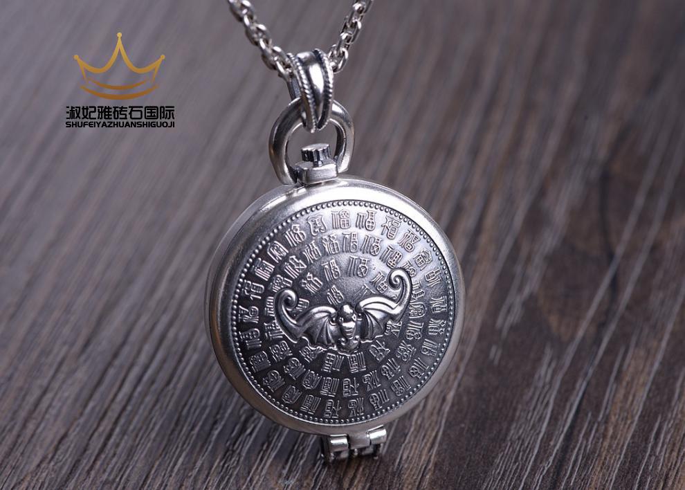 空心吊坠可打开放东西银放护身符空心银可打开放东西银盒子随身储物