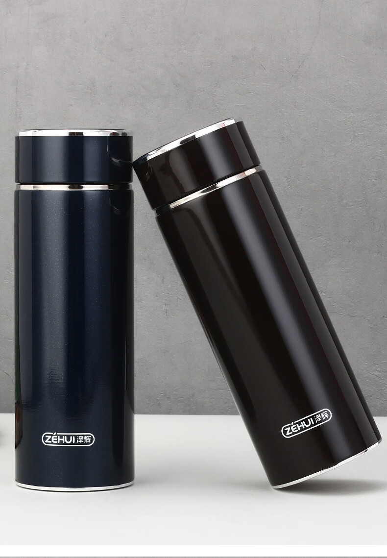 康林保温杯男女士车载304不锈钢真空商务黑色简茶水杯500 304内胆红色