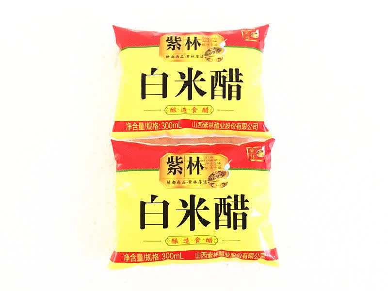 紫林白米醋300ml101440袋装食用调味凉拌泡蒜除污酿造白米醋300ml10袋