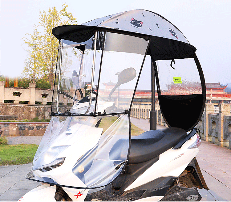 广硕通源电动车雨棚蓬遮阳伞两轮电瓶车挡雨棚摩托车雨棚新款防挡风罩